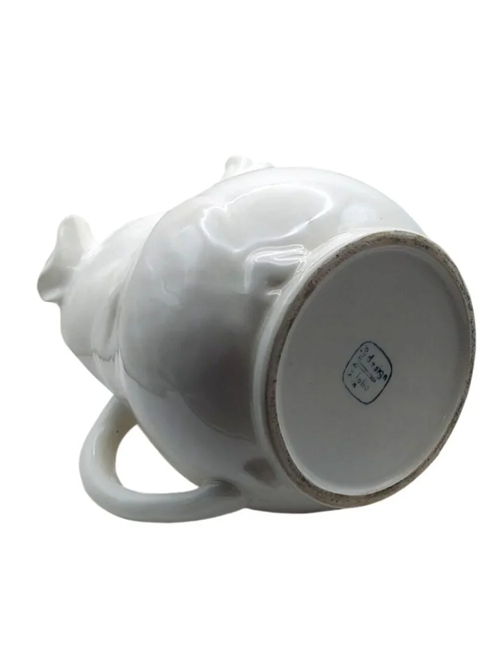 Schmid Brothers Pig Shaped White Ceramic Water Pitcher Farmhouse Barnyard Piggy